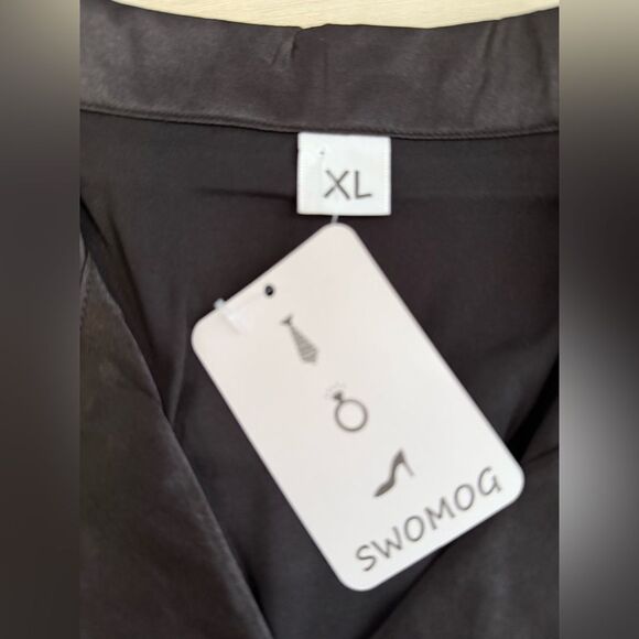 SWOMOG Satin Pajamas Black XL NWT IN PACKAGE - Picture 6 of 8